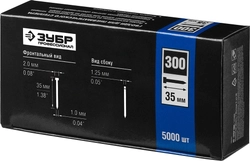 ЗУБР  тип 18GA (47/300/F) 35 мм, 5000 шт, гвозди для нейлера, Профессионал (31830-35) 31830-35