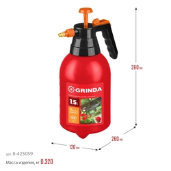 GRINDA  PS-1.5, объем 1.5 л, ручной, колба из высокопрочного полиэтилена, помповый опрыскиватель (8-425059) 8-425059_z02