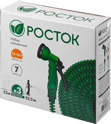 РОСТОК  Р-22, длина 7.5 - 22.5 м, пистолет поливочный, коннекторы, удлиняющийся шланг (428498-22) 428498-22