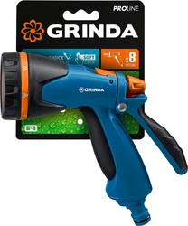 GRINDA  B-8, 8 режимов, курок сзади, двухкомпонентный, поливочный пистолет, PROLine (429110) 429110