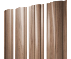 Штакетник Круглый с прямым резом Grand Line 0,45 Принт Элит Медовое дерево TwinColor GL 278399