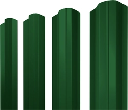 Штакетник М-образный B фигурный Grand Line 0,45 ПЭ RAL 6002 лиственно-зеленый GL 394336