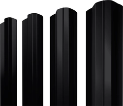 Штакетник М-образный B фигурный Grand Line 0,45 ПЭ двухсторонний RAL 9005 черный GL 453925