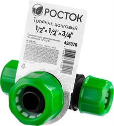 РОСТОК  RW-X1, 1/2″ х 1/2″ х 3/4″, пластик ABS, цанговый тройник (426370) 426370