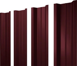 Штакетник П-образный B с прямым резом Grand Line 0,45 Drap ТХ RAL 3005 красное вино GL 735351