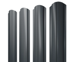 Штакетник Полукруглый Слим фигурный Grand Line 0,5 PurLite матовый RAL 7016 антрацитово-серый GL 697690