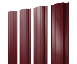 Штакетник Прямоугольный с прямым резом Grand Line 0,45 ПЭ RAL 3005 красное вино GL 119369