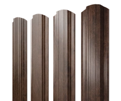 Штакетник Прямоугольный фигурный Grand Line 0,45 Принт Элит Античный дуб TwinColor GL 277816