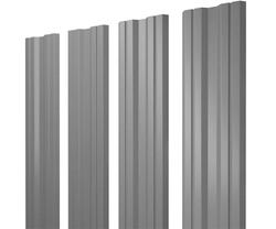 Штакетник Твин с прямым резом Grand Line 0,5 ПЭ RAL 7004 сигнальный серый GL 622033