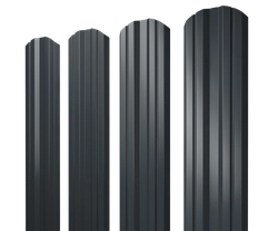 Штакетник Твин фигурный Grand Line 0,5 PurPro матовый RAL 7016 антрацитово-серый GL 697639