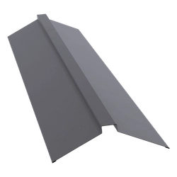 Планка конька плоского 150х40х150 Grand Line 0,7 ПЭ с пленкой RAL 7004 сигнальный серый (3м) GL 487711
