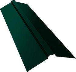 Планка конька прямоугольного 115х30х115 Grand Line 0,4 ПЭ с пленкой RAL 6005 зеленый мох (3м) GL 536389