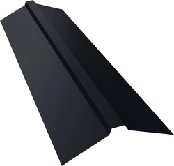 Планка конька прямоугольного 115х30х115 Grand Line 0,5 Сатин с пленкой RAL 7024 мокрый асфальт (2м) GL 536316