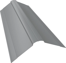 Планка конька фигурного 150х150 Grand Line 0,4 ПЭ с пленкой RAL 7004 сигнальный серый (2м) GL 646531