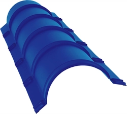 Планка малого конька полукруглого Grand Line 0,5 Сатин с пленкой RAL 5005 сигнальный синий (1,97м) GL 535640