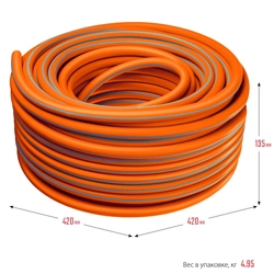 GRINDA  FLEX 3, 1/2″, 50 м, 25 атм, из термоэластопласта, трёхслойный, армированный, гибкий, поливочный шланг, PROLine (429008-1/2-50) 429008-1/2-50