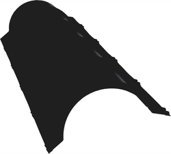 Планка малого конька полукруглого Grand Line 0,5 Сатин матовый ТХ RAL 9005 черный (1,97м) GL 551713