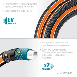 GRINDA  ULTRA 6, 1″, 25 м, 20 атм, шестислойный, двойное армирование, поливочный шланг, PROLine (429009-1-25) 429009-1-25