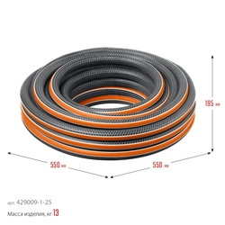 GRINDA  ULTRA 6, 1″, 25 м, 20 атм, шестислойный, двойное армирование, поливочный шланг, PROLine (429009-1-25) 429009-1-25