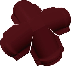 Четверник конька малого полукруглого Grand Line 0,45 ПЭ с пленкой RAL 3005 красное вино GL 276791