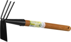 GRINDA  ProLine 113х100х575 мм, 3 зубца, деревянная ручка, мотыга-рыхлитель (421517) 421517