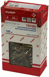 ЗУБР 30 x 6 мм, 180 шт, быстрофиксирующие гвозди (4-301411-06-030) zb  4-301411-06-030