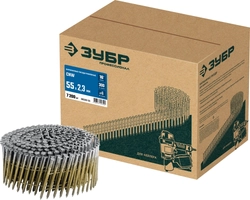 ЗУБР CNW 55 х 2.3 мм, барабанные гвозди рифленые, 7200 шт (305382-55) zb  305382-55