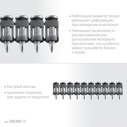 ЗУБР CN 17 х 2.7 мм, гвозди по бетону оцинкованные, 1000 шт (305388-17) zb  305388-17