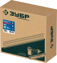 ЗУБР SN21 80 х 3.1 мм, реечные гвозди рифленые оцинкованные, 2010 шт (305396-80) zb  305396-80