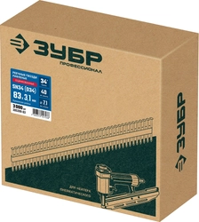 ЗУБР SN34 (D34) 83 х 3.1 мм, реечные гвозди рифленые оцинкованные, 3000 шт (305399-83) zb  305399-83