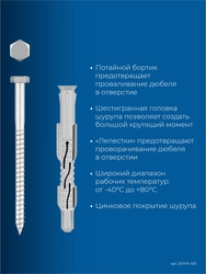ЗУБР ФД-П 10 x 100 мм, фасадный дюбель, нейлон/цинк, 50 шт (301475-100) zb  301475-100