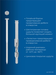 ЗУБР ФД-П 10 x 160 мм, фасадный дюбель, нейлон/цинк, 50 шт (301475-160) zb  301475-160