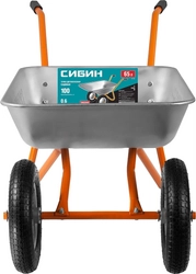 СИБИН  СТ-21, 65 л, 100 кг, двухколесная, оцинкованная сталь, садовая тачка (39909) 39909_z01