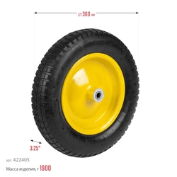 GRINDA  WP-16, 3.25″ х 360 мм, для тачек (арт. 422396, 422399), пневматическое колесо (422405) 422405
