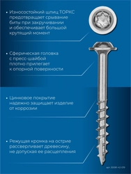 ЗУБР 19 х 4.2 мм, редкая резьба, ТХ20, цинк, 600 шт, саморез для глухих отверстий, Профессионал (30081-42-019) zb  30081-42-019