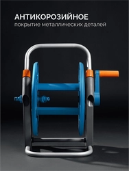 GRINDA HR-60, для шлангов 60м x 1/2″ и 30м х 3/4″, стальные опоры, пластиковый барабан, катушка для шлангов ProLine (428451) zb  428451