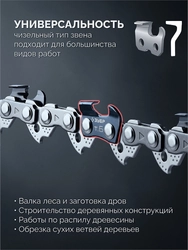 ЗУБР тип 6, 35 см, шаг 3/8″, паз 1.1 мм, 52 звена, цепь (71306-35) zb  71306-35