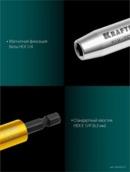 KRAFTOOL FIX-TORQ 2.0 Нм динамометрический адаптер для бит (64035-2.0) zb  64035-2.0