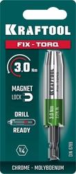 KRAFTOOL FIX-TORQ 3.0 Нм динамометрический адаптер для бит (64035-3.0) zb  64035-3.0