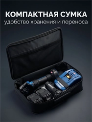 ЗУБР 20 В, ″Сотка″ d105 мм, 2 АКБ LMS (4 А·ч), компактная УШМ, сумка, Профессионал (AB-100-850-42) zb  ab-100-850-42