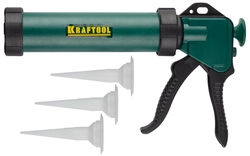 KRAFTOOL  310мл, 3 сменных сопла, универсальный, закрытый, пистолет для герметика (06677) 06677_z01