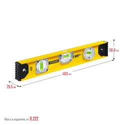 STAYER I-Bar 180˚, 400 мм, двутавровый, уровень с поворотным глазком (3470-040) zb  3470-040_z02