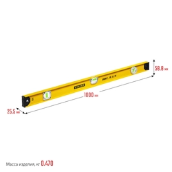 STAYER I-Bar 180˚, 1000 мм, двутавровый, уровень с поворотным глазком (3470-100) zb  3470-100_z01