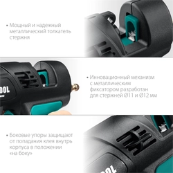 KRAFTOOL  Industrial 400, d 11 - 12 мм, 50 г/мин, 130 - 230°C, электрический термоклеевой пистолет (06843-300-12) 06843-300-12