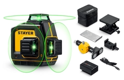 STAYER SL-3D #2, 50м, точн. +/-0,5 мм/м, зеленый лазерный нивелир, микролифт, держатель (34963-2) zb  34963-2