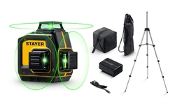 STAYER SL-3D #3, 50м, точн. +/-0,5 мм/м, зеленый лазерный нивелир, штатив (34963-3) zb  34963-3