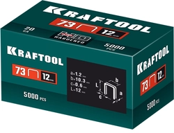 KRAFTOOL скобы тип 73, 12 мм, калибр 20GA. 5000 шт (31773-12) zb  31773-12