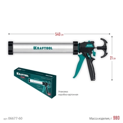 KRAFTOOL ULTRA 600 мл, прямой забор, регулировка силы давления, вариативная антикапельная система, закрытый пистолет для герметикаа (06677-60) zb  06677-60