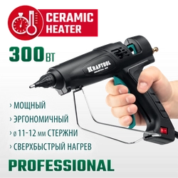 KRAFTOOL Industrial 300, d 11 - 12 мм, 45 г/мин, электрический термоклеевой пистолет (06842) zb  6842