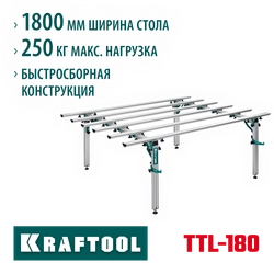 KRAFTOOL TTL-180 180х140х70 см, макс 250 кг, стол для работ с крупноформатными листовыми материалами (33253-180) zb  33253-180